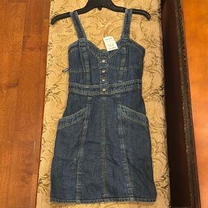 Marshalls Blue Sheath Mini Dress Sweetheart Neckline